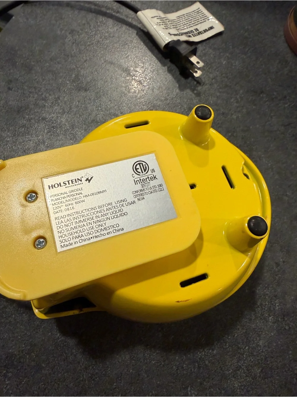 Holstein Electric Yellow Mini Waffle Maker